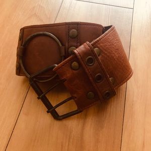 Cowboy style leather belt